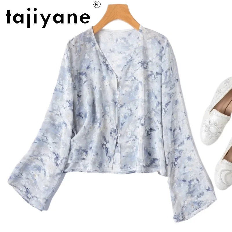 TAJIYANE 100% Mulberry Silk Blouse Elegant Printed V-neck Shirt Woman New Arrivals 2025 Summer Blouses Ladies Clothes Блузка
TAJIYANE 100% Mulberry Silk Blouse Elegant Printed V-neck Shirt Woman New Arrivals 2025 Summer Blouses Ladies Clothes Блузка