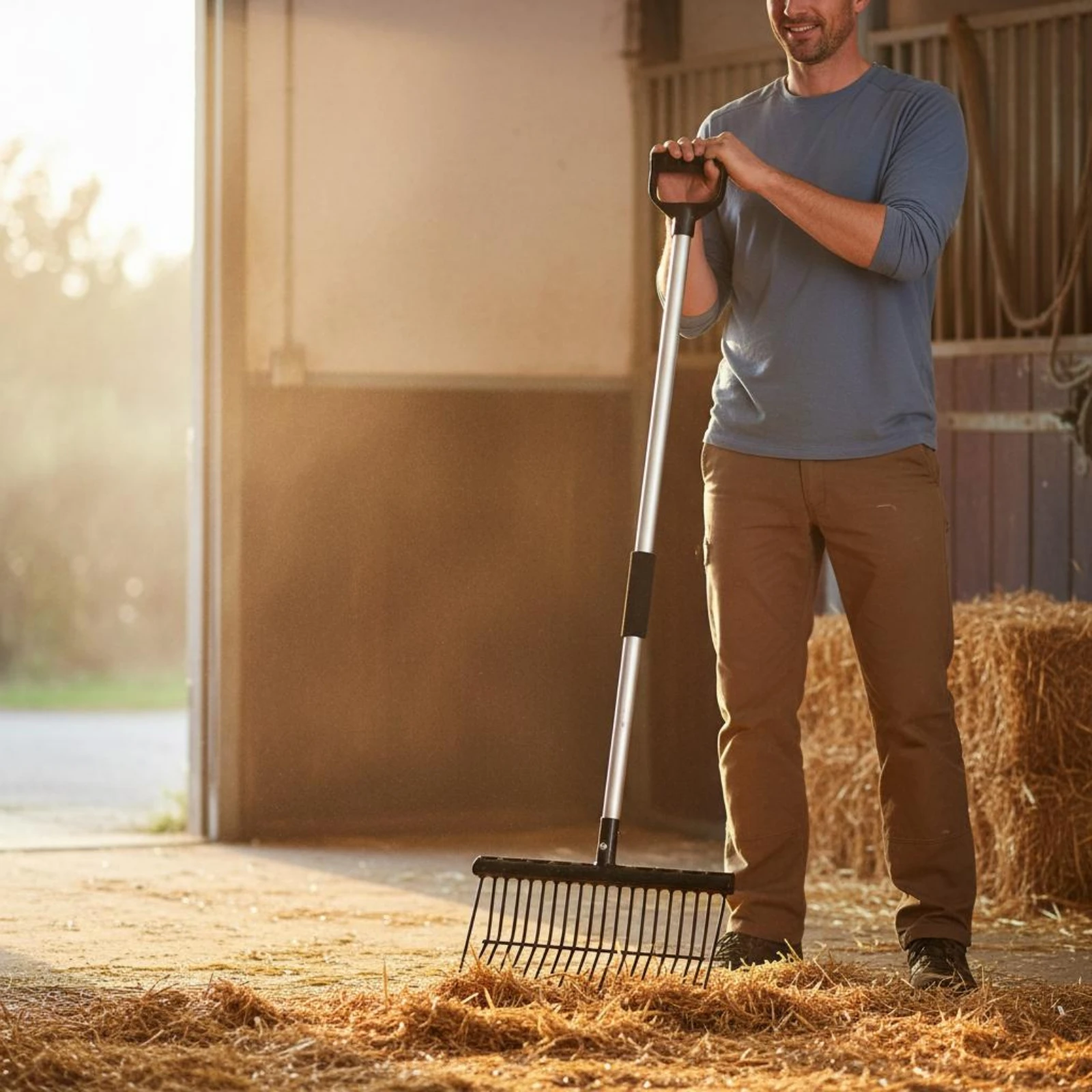 Manure Fork Metal Head Bedding Fork Farm Tool Long Handle Livestock Equipment Lightweight for Stable
Manure Fork Metal Head Bedding Fork Farm Tool Long Handle Livestock Equipment Lightweight for Stable