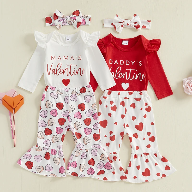 Baby Girls 3PCS Valentine's Day Clothes Sets Flying Sleeve O Neck Romper Heart Print Pants Headband Sets
Baby Girls 3PCS Valentine's Day Clothes Sets Flying Sleeve O Neck Romper Heart Print Pants Headband Sets