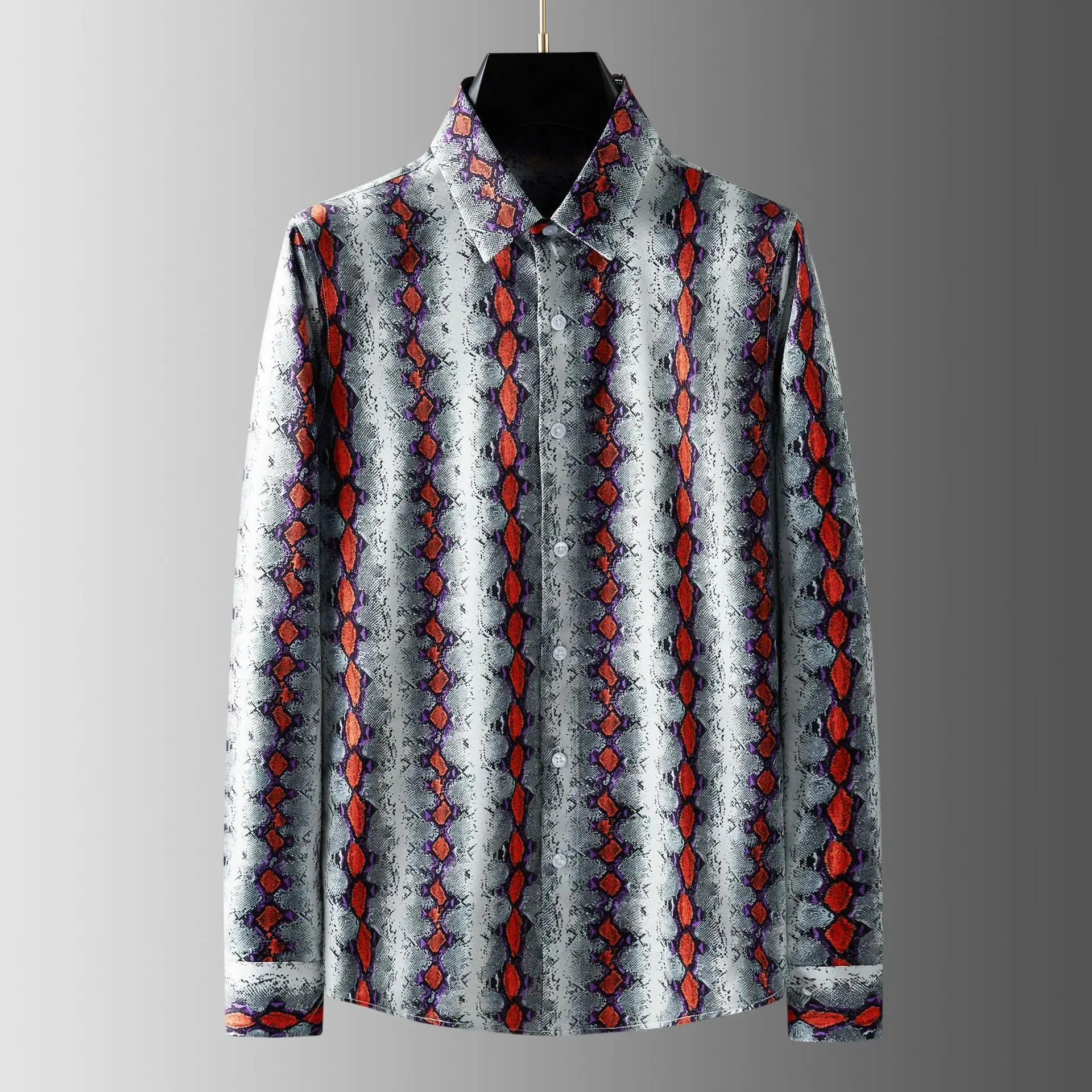 Autumn new snake print digital printed long sleeved shirt for men's trendy and personalized vertical casual floral shirt
Autumn new snake print digital printed long sleeved shirt for men's trendy and personalized vertical casual floral shirt