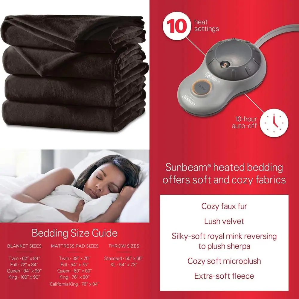 Бархатное плюшевое одеяло с электрическим подогревом размера King Size, 10 нагревами, цвет орех, роскошное тепло для кровати
Бархатное плюшевое одеяло с электрическим подогревом размера King Size, 10 нагревами, цвет орех, роскошное тепло для кровати
