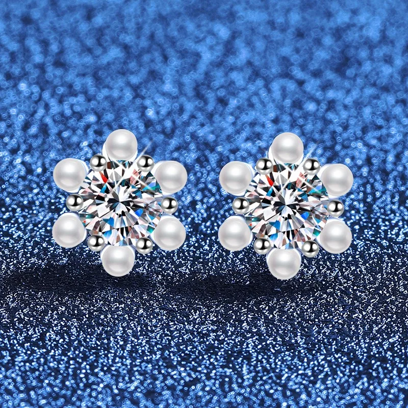 S925 Sterling Silver Sunflower Earrings Mini Pearl Moissanite Studs Minimalist Elegant Jewelry for Women
S925 Sterling Silver Sunflower Earrings Mini Pearl Moissanite Studs Minimalist Elegant Jewelry for Women