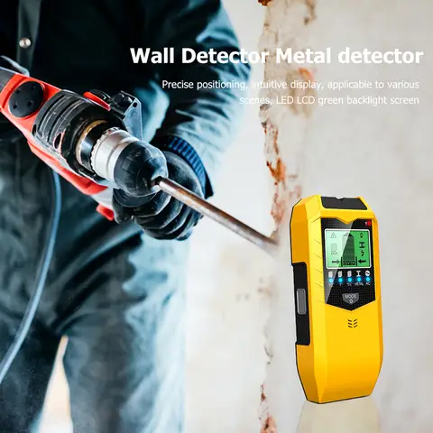 Buscador de vigas 5 en 1, escáner de pared subterráneo, Detector de metales, pantalla LCD, Cable eléctrico de madera portátil, rastreador de profundidad