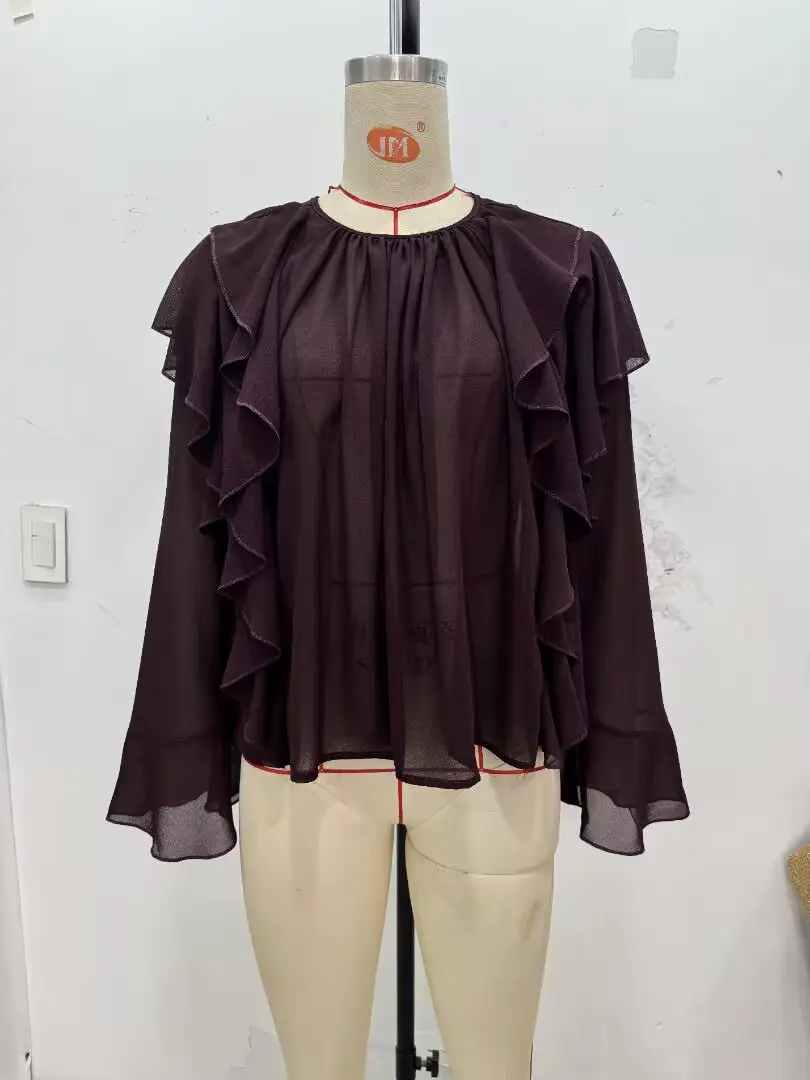 Женская блузка 2026 года, летняя новинка, повседневная и модная, с круглым вырезом, длинными рукавами, с рюшами, в стиле ретро, шикарная женская рубашка, блузки Mujer
Женская блузка 2026 года, летняя новинка, повседневная и модная, с круглым вырезом, длинными рукавами, с рюшами, в стиле ретро, шикарная женская рубашка, блузки Mujer