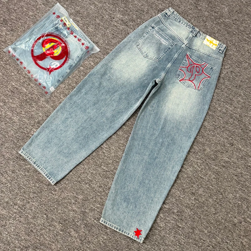 American Trend Protect Jeans High Quality Embroidery Straight-leg Denim Trousers Streetwear Real Photo
American Trend Protect Jeans High Quality Embroidery Straight-leg Denim Trousers Streetwear Real Photo