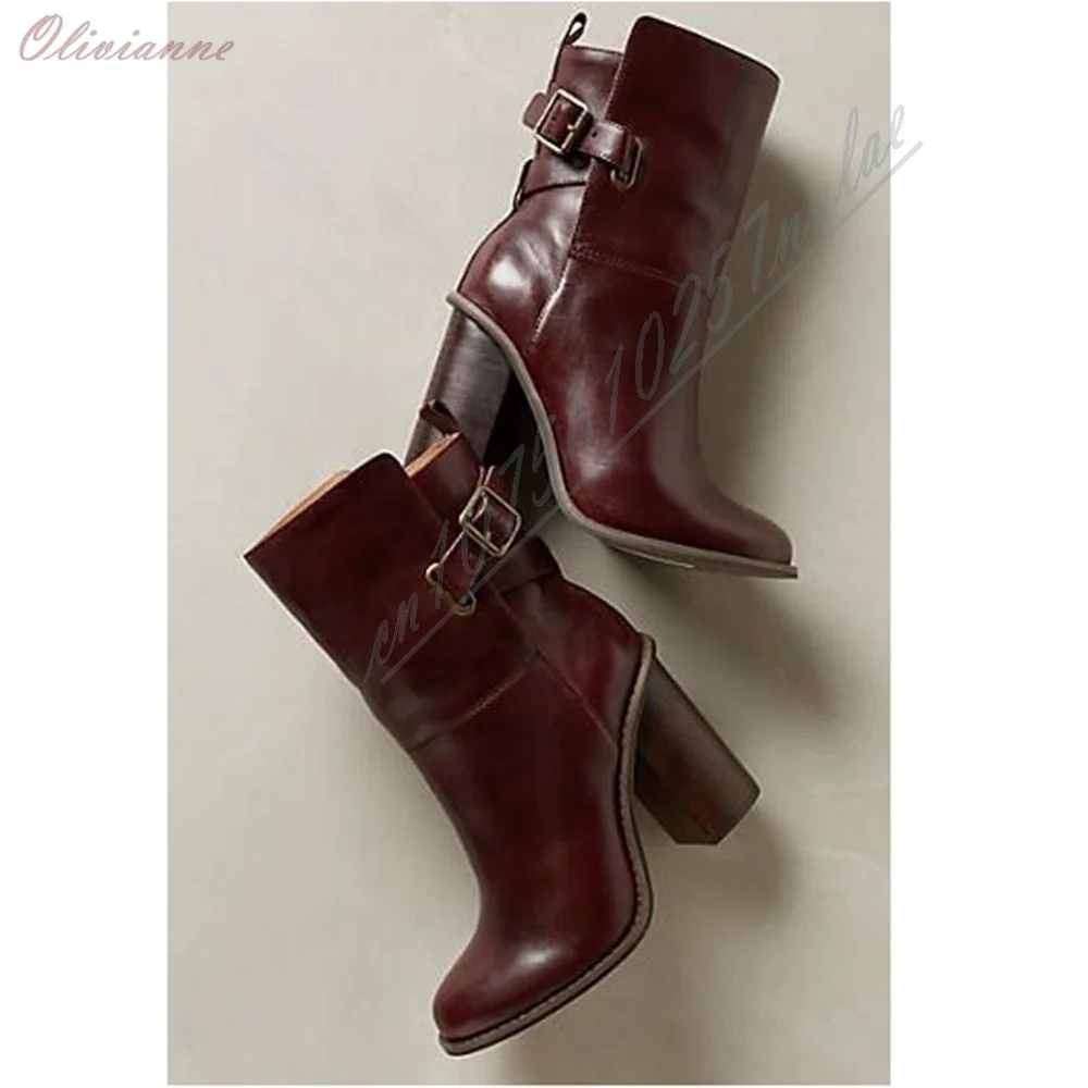 Ankle Boots Women Vintage Brown Single Metal Buckle Strap Chunky Block Heel Round Toe Western Cowboy Casual Fashion Short Boots
Ankle Boots Women Vintage Brown Single Metal Buckle Strap Chunky Block Heel Round Toe Western Cowboy Casual Fashion Short Boots