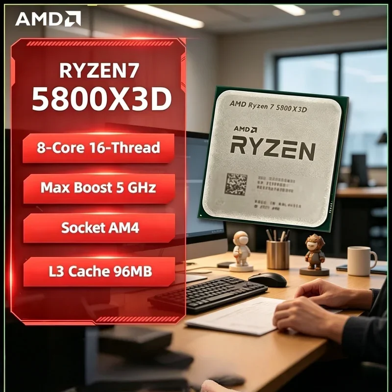 Ryzen 7 5800X3D AMD Gaming Processor 8C16T 105W TDP 3D V-Cache Tech 96MB L3 Cache AM4 DDR4 Desktop CPU No Cooler Loose Chip
Ryzen 7 5800X3D AMD Gaming Processor 8C16T 105W TDP 3D V-Cache Tech 96MB L3 Cache AM4 DDR4 Desktop CPU No Cooler Loose Chip