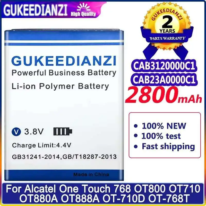 Аккумулятор мобильного телефона CAB3120000C1 CAB23A0000C1 2800 мАч для Alcatel One Touch 768 OT800 OT710 OT880A OT888A OT-710D OT-768T
Аккумулятор мобильного телефона CAB3120000C1 CAB23A0000C1 2800 мАч для Alcatel One Touch 768 OT800 OT710 OT880A OT888A OT-710D OT-768T