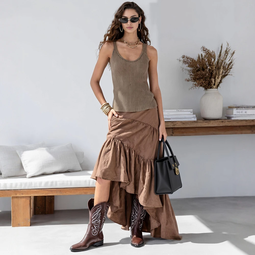 Autumn Women's Casual Mid-Length Skirt Fitting Design Regular Waistline Style A-Skirt No Decoration Fashionable Trousers
Autumn Women's Casual Mid-Length Skirt Fitting Design Regular Waistline Style A-Skirt No Decoration Fashionable Trousers