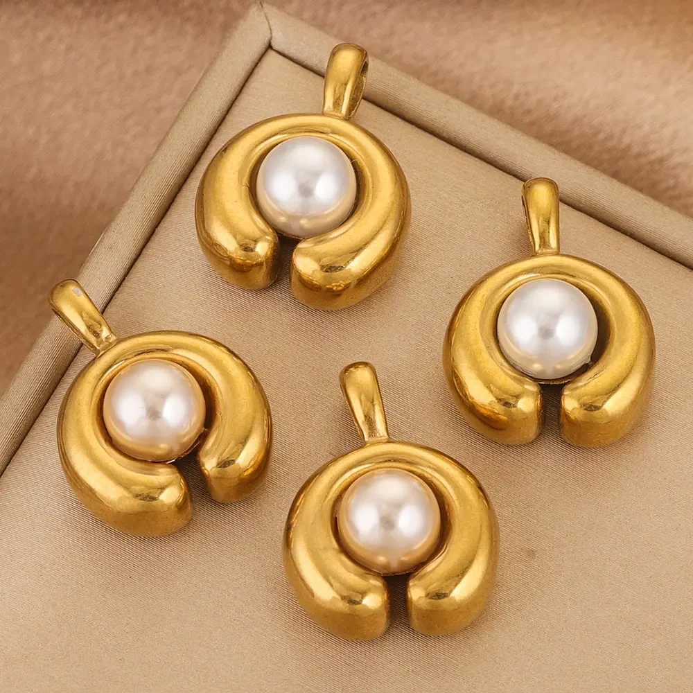4pcs Stainless Steel Gold Plated Connectors Round Base Inlaid Imitation Pearl DIY Necklaces Jewelry Making Accessories Wholesale
4pcs Stainless Steel Gold Plated Connectors Round Base Inlaid Imitation Pearl DIY Necklaces Jewelry Making Accessories Wholesale