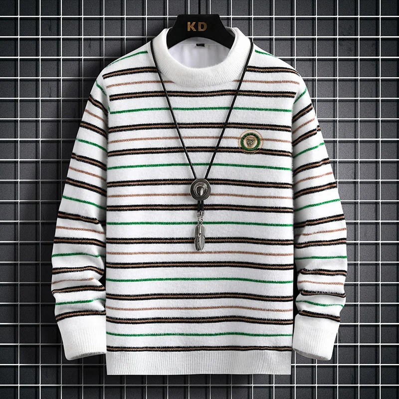 Homme 2023 Pull New Fall Winter Fashion Mink Cashmere Sweater Men Brand Striped Pullovers High Quality Mens Christmas Sweaters
Homme 2023 Pull New Fall Winter Fashion Mink Cashmere Sweater Men Brand Striped Pullovers High Quality Mens Christmas Sweaters