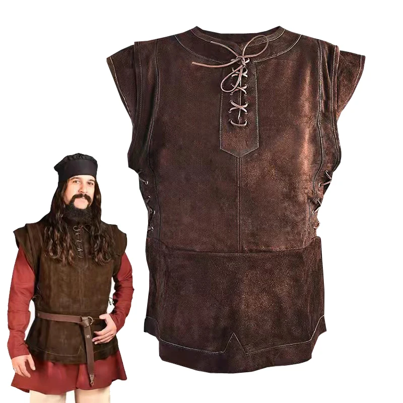 Medieval Retro Cosplay Vest Hunting Suit Casual Solid Color European and American Large Size Vest Stage Role Performance Suit 
Medieval Retro Cosplay Vest Hunting Suit Casual Solid Color European and American Large Size Vest Stage Role Performance Suit
