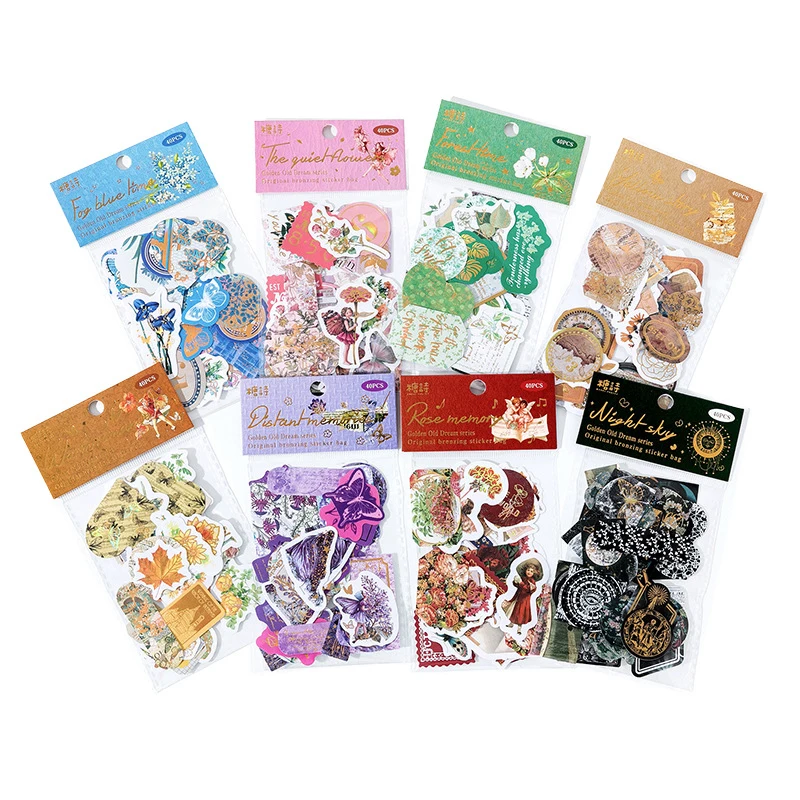 1pack/40Pcs INS Gold Foil Sticker Pack Luxury Gold Stamping Craft DIY Handmade Album Scrapbooking Decorative Supplies
1pack/40Pcs INS Gold Foil Sticker Pack Luxury Gold Stamping Craft DIY Handmade Album Scrapbooking Decorative Supplies