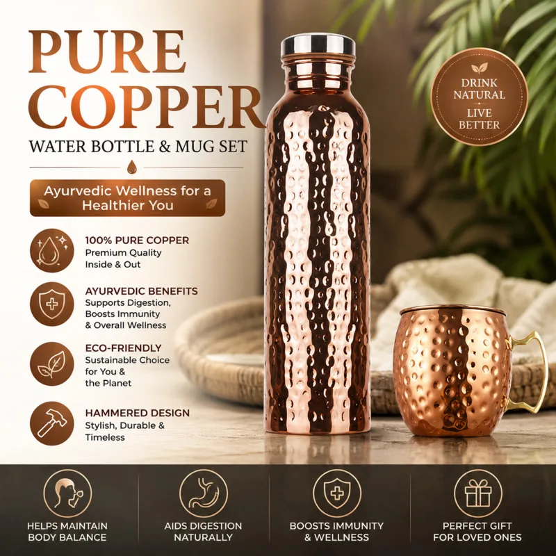 Hammered Electroplated Copper Water Bottle 800ml Food Safe Leak Proof Portable Stainless Steel For Gym Home Office Travel Gift
Hammered Electroplated Copper Water Bottle 800ml Food Safe Leak Proof Portable Stainless Steel For Gym Home Office Travel Gift