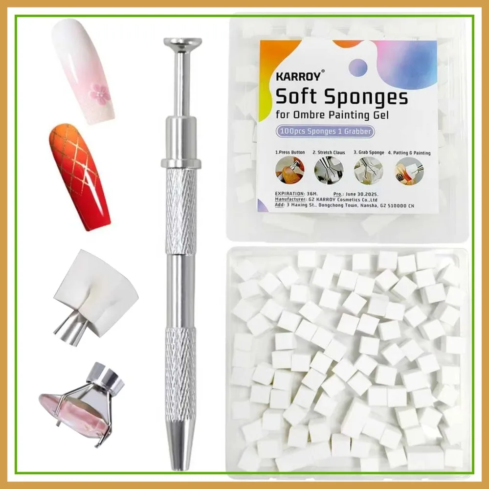 Soft Sponges for Painting Nail Gel with Grabber, Professional Ombre Gradient Nail Art Tools (100PCS)
Soft Sponges for Painting Nail Gel with Grabber, Professional Ombre Gradient Nail Art Tools (100PCS)