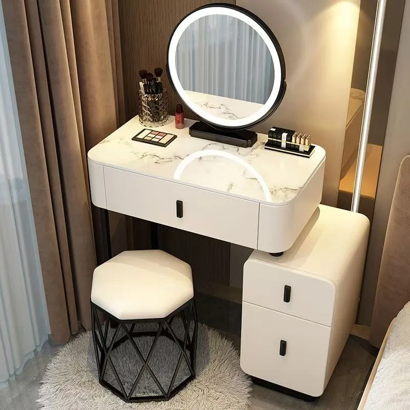 Solid wood rock slab dresser bedside storage cabinet integrated women's bedroom modern simple makeup table
Solid wood rock slab dresser bedside storage cabinet integrated women's bedroom modern simple makeup table