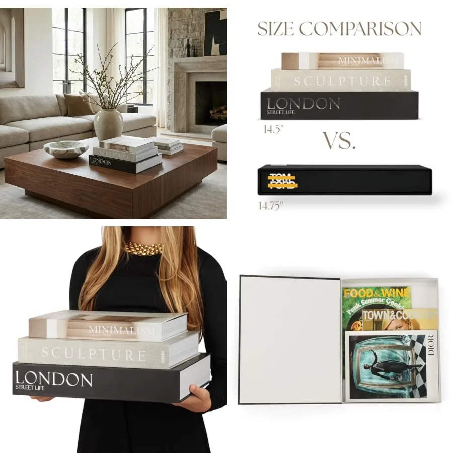 Set of 3 Oversized Decorative Coffee Table Books Remote Box, Mail Storage, Key Storage, Home Staging
Set of 3 Oversized Decorative Coffee Table Books Remote Box, Mail Storage, Key Storage, Home Staging