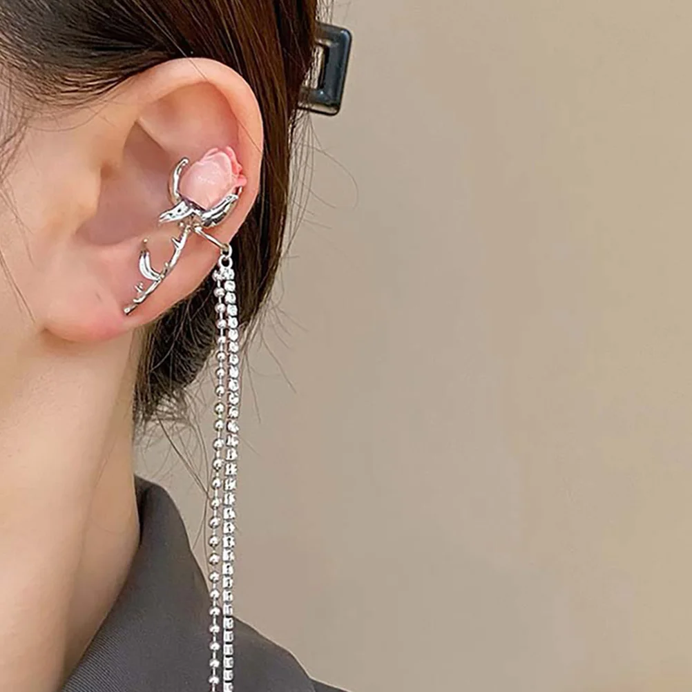 Rose Earrings Women Clip Pink Gradient Flower Ear Bone Tassel Dangle Alloy Charm Prom Spring Summer Jewelry Gifts
Rose Earrings Women Clip Pink Gradient Flower Ear Bone Tassel Dangle Alloy Charm Prom Spring Summer Jewelry Gifts