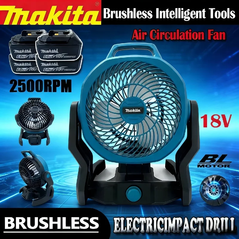 Makita Rechargeable 18V Fan 270° Adjustable Head, Tent & Outdoor Camping Air Circulator, Cordless Power Tool Fan
Makita Rechargeable 18V Fan 270° Adjustable Head, Tent & Outdoor Camping Air Circulator, Cordless Power Tool Fan