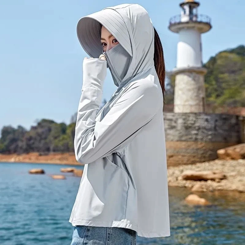 Women Thin Coat Casual Summer New Sun Protection Clothes Female Hooded All-Match Long Sleeve Tops Woman Elegant Coat
Women Thin Coat Casual Summer New Sun Protection Clothes Female Hooded All-Match Long Sleeve Tops Woman Elegant Coat