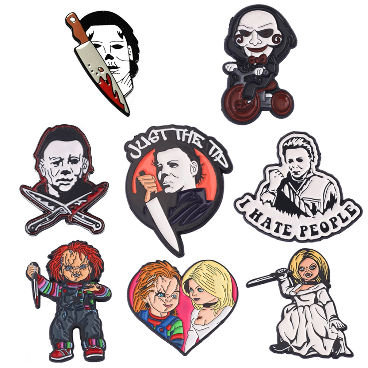 8Pcs/Set Horror Movie Cartoon Characters Enamel Brooch Backpack Hat Badge Lapel Pin Cosplay Jewelry Accessories Halloween Gift
8Pcs/Set Horror Movie Cartoon Characters Enamel Brooch Backpack Hat Badge Lapel Pin Cosplay Jewelry Accessories Halloween Gift