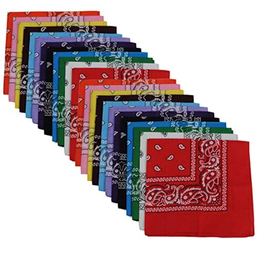 Bandanas 24pcs 22 X 22 Inch 100% Cotton Bandana velty Double Sided Print Paisley Cowboy Bandana Party Favor Scarf Headband Hand
Bandanas 24pcs 22 X 22 Inch 100% Cotton Bandana velty Double Sided Print Paisley Cowboy Bandana Party Favor Scarf Headband Hand