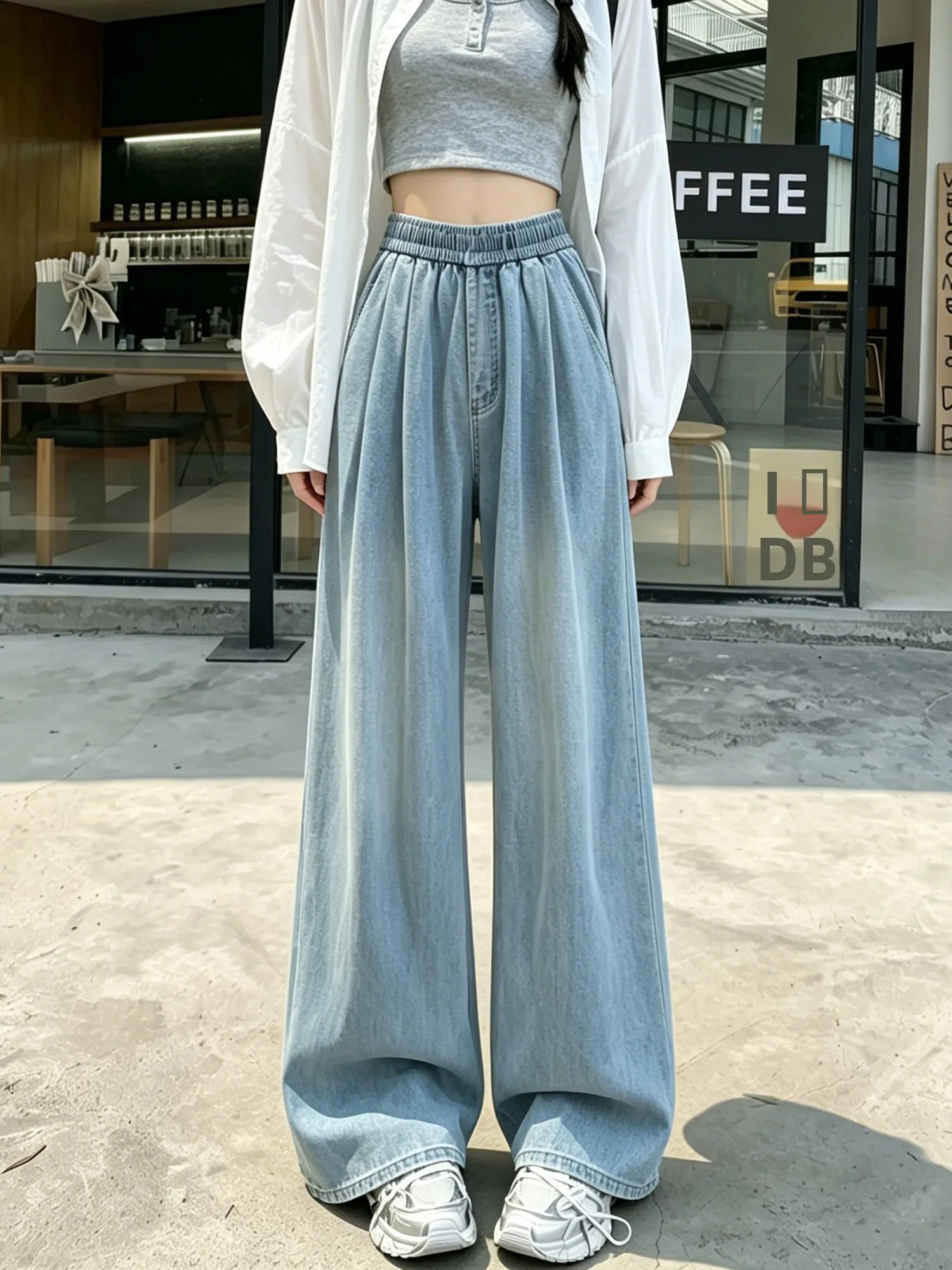 Retro Blue Washed Silk Denim Skinnies High Waist Loose Fitting Summer New Style Women's Jeans Draping Thin Wide Leg Pants
Retro Blue Washed Silk Denim Skinnies High Waist Loose Fitting Summer New Style Women's Jeans Draping Thin Wide Leg Pants