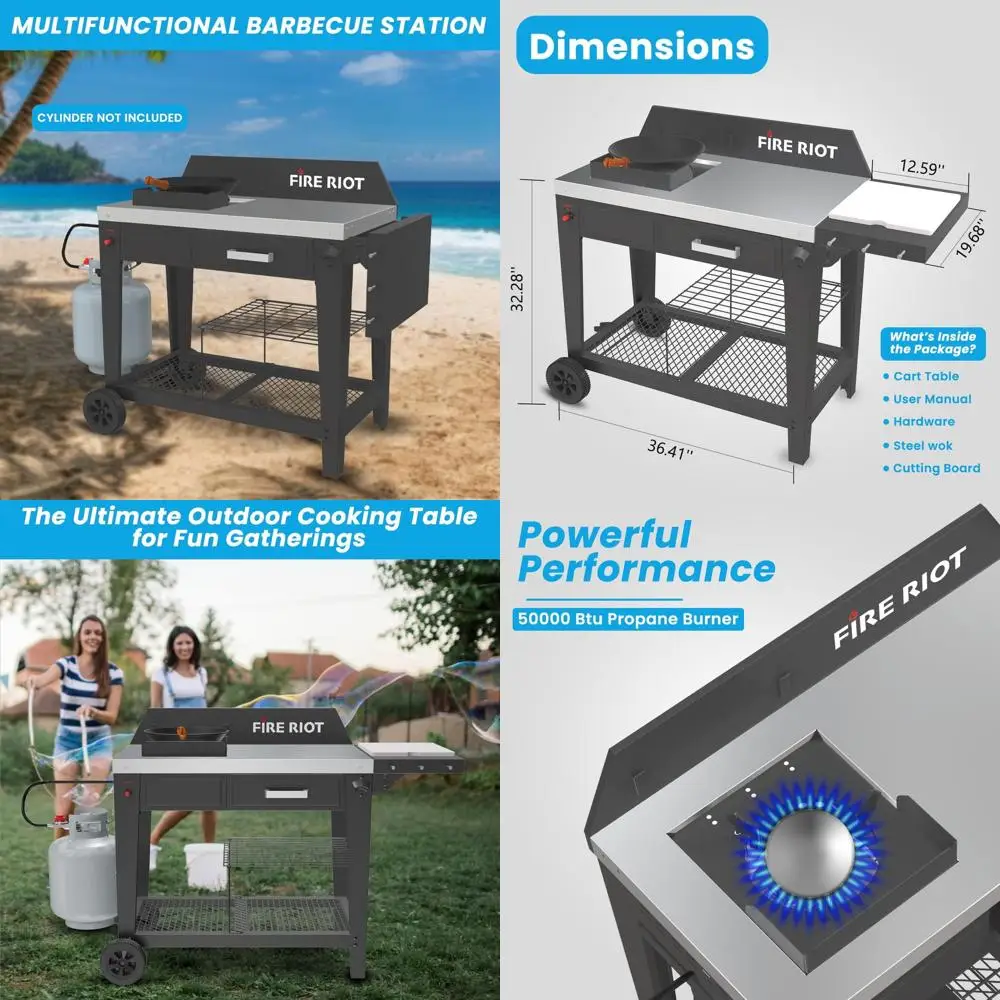 Premium 12.59 Carbon Steel Wok with 50,000 BTU Burner for Outdoor Cooking - Ideal for Stir-Frying, Searing, and Grilling
Premium 12.59 Carbon Steel Wok with 50,000 BTU Burner for Outdoor Cooking - Ideal for Stir-Frying, Searing, and Grilling