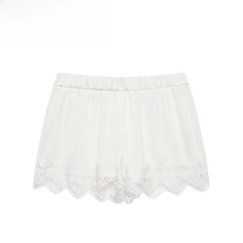 Fashionable Lace Trim Silk Satin Shorts ZR Summer New Arrival Women's High Waist Wide Leg Casual Pants Polyester Fiber
Fashionable Lace Trim Silk Satin Shorts ZR Summer New Arrival Women's High Waist Wide Leg Casual Pants Polyester Fiber