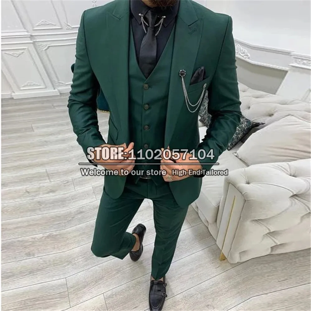 Man Fashion Green Suits 3 Pieces Business Mens Blazer+Vest+Pants Groom Wear Formal Dinner Party Dress Slim Fit Wedding Tuxedo
Man Fashion Green Suits 3 Pieces Business Mens Blazer+Vest+Pants Groom Wear Formal Dinner Party Dress Slim Fit Wedding Tuxedo