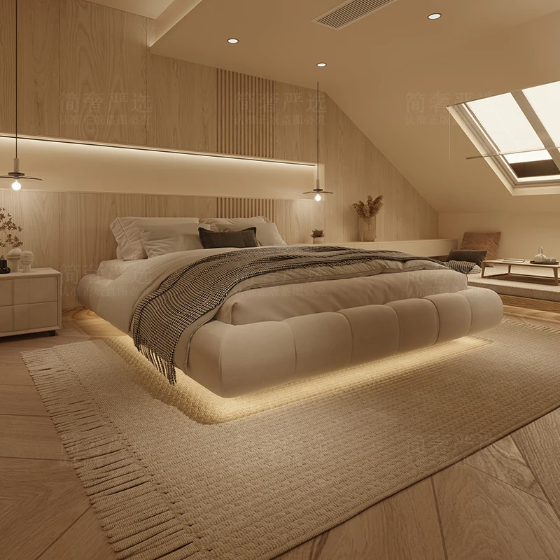 Aesthetics Twin Cream Bed Floating Frame Full Light Luxury Wedding Safe Bed Fashionable Quality Design Muebles Bedroom Furniture
Aesthetics Twin Cream Bed Floating Frame Full Light Luxury Wedding Safe Bed Fashionable Quality Design Muebles Bedroom Furniture