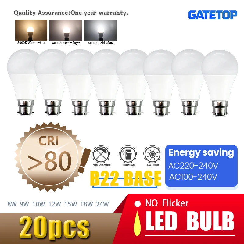 20 шт. B22 Высококачественные светодиодные лампы AC220V 110V лампы теплое освещение для декора гостиной Lampara Led Bombilla Inteligente
20 шт. B22 Высококачественные светодиодные лампы AC220V 110V лампы теплое освещение для декора гостиной Lampara Led Bombilla Inteligente