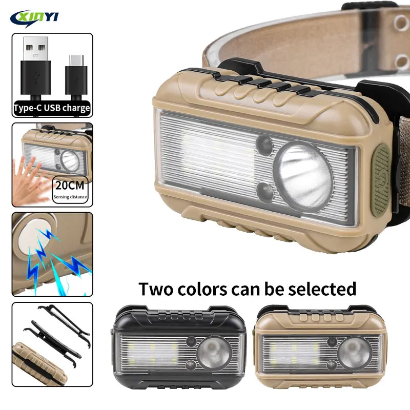 LED Induction Headlamp USB Rechargable Headlight Flashlight 18650 Built-in Battery Head Torch Outdoor Camping Fishing Lantern
LED Induction Headlamp USB Rechargable Headlight Flashlight 18650 Built-in Battery Head Torch Outdoor Camping Fishing Lantern