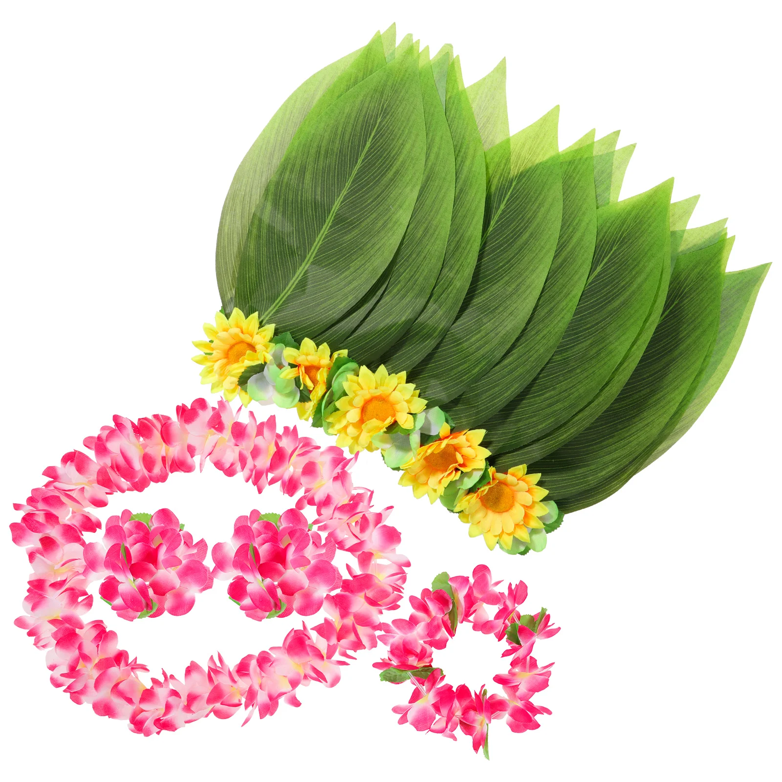 5 pcs Costume Set Green Leaves Skirt Luau Party Supplies Tropical Beach Events Accessories
5 pcs Costume Set Green Leaves Skirt Luau Party Supplies Tropical Beach Events Accessories