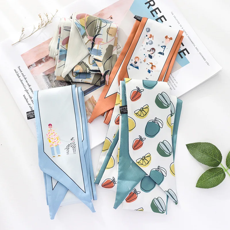 Женский шелковый шарф во французском стиле для девочек, маленький длинный тюрбан с лентой, шелковый шарф, 1 шт., модная элегантная сумка, узкие шарфы
Женский шелковый шарф во французском стиле для девочек, маленький длинный тюрбан с лентой, шелковый шарф, 1 шт., модная элегантная сумка, узкие шарфы