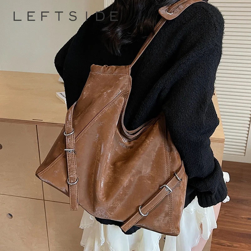 Левая сторона, большие вместительные сумки на плечо из искусственной кожи для женщин, 2021, роскошная брендовая дизайнерская сумка-тоут, женские сумки и кошельки 
Левая сторона, большие вместительные сумки на плечо из искусственной кожи для женщин, 2021, роскошная брендовая дизайнерская сумка-тоут, женские сумки и кошельки