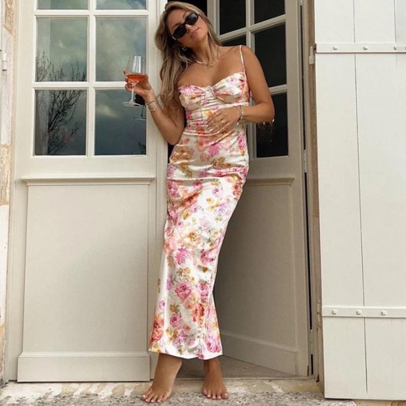 Ticketsx Floral Print Long Dress Women's Sexy One Sleeveless Backless Sling Dress Female Fashion Elegant Holiday Party Dresses
Ticketsx Floral Print Long Dress Women's Sexy One Sleeveless Backless Sling Dress Female Fashion Elegant Holiday Party Dresses