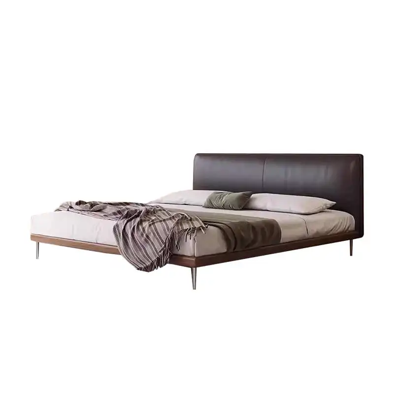 Genuine Leather Bed, Minimalist Retro Style, Compact Master Bedroom King Size Bed, Modern Minimalist Flush Edge Double Bed, Soli
Genuine Leather Bed, Minimalist Retro Style, Compact Master Bedroom King Size Bed, Modern Minimalist Flush Edge Double Bed, Soli