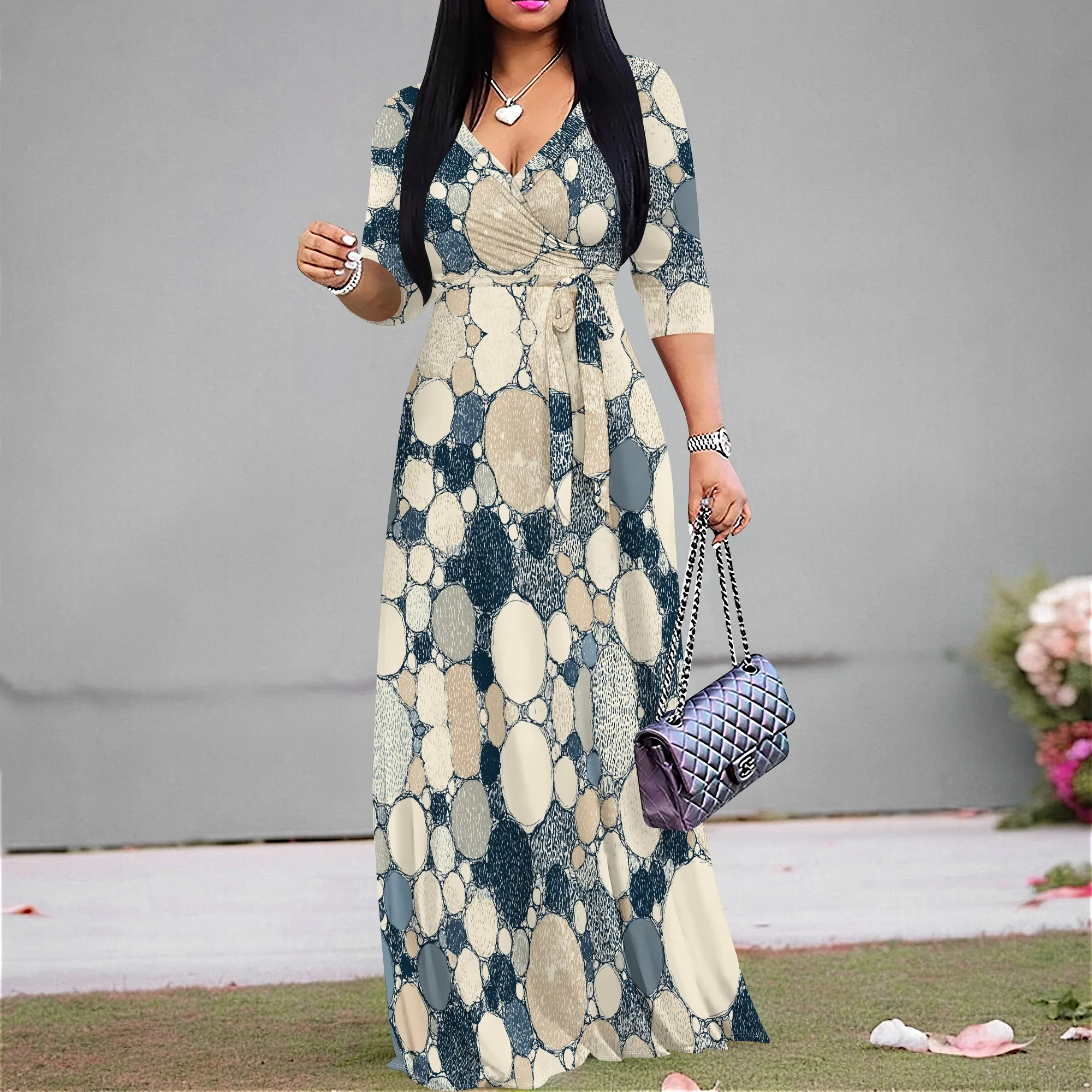 Polka Dot Print Wrap Maxi Dress S-3XL Elegant Tie Waist V-Neck Style for Beach Vacation, Spring Picnic or Summer Party
Polka Dot Print Wrap Maxi Dress S-3XL Elegant Tie Waist V-Neck Style for Beach Vacation, Spring Picnic or Summer Party
