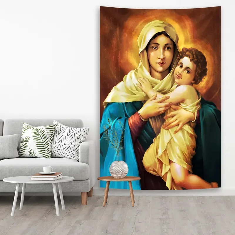 KMN33Mother Of Christian Faith Jesus Hanging Tapestries Blessed Virgin Mary Printed Wall Cloth Home Decorations6Jn #
KMN33Mother Of Christian Faith Jesus Hanging Tapestries Blessed Virgin Mary Printed Wall Cloth Home Decorations6Jn #