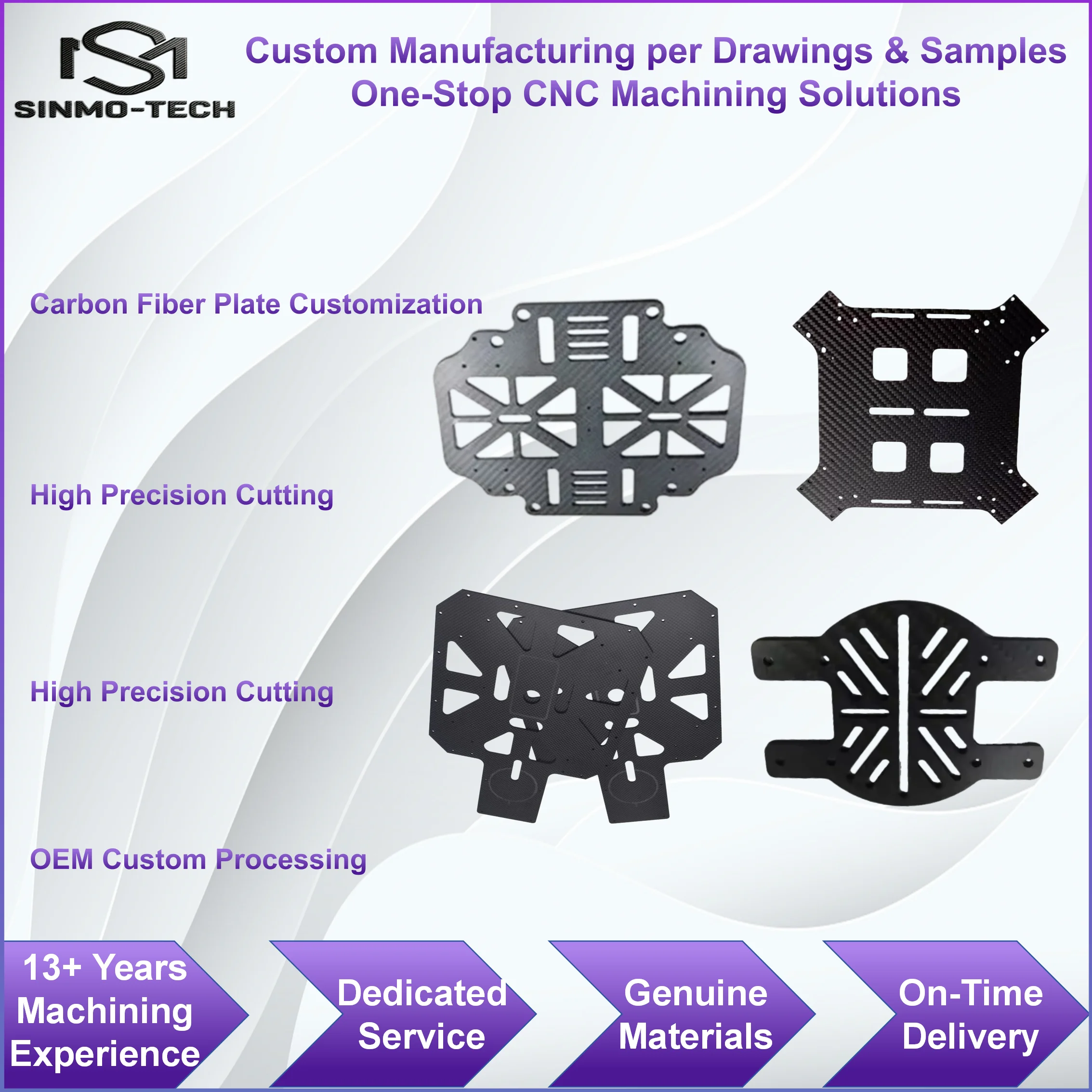 Professional Carbon Fiber Custom Cutting Service CNC Milling Drilling Non-standard Mechanical Components OEM
Professional Carbon Fiber Custom Cutting Service CNC Milling Drilling Non-standard Mechanical Components OEM