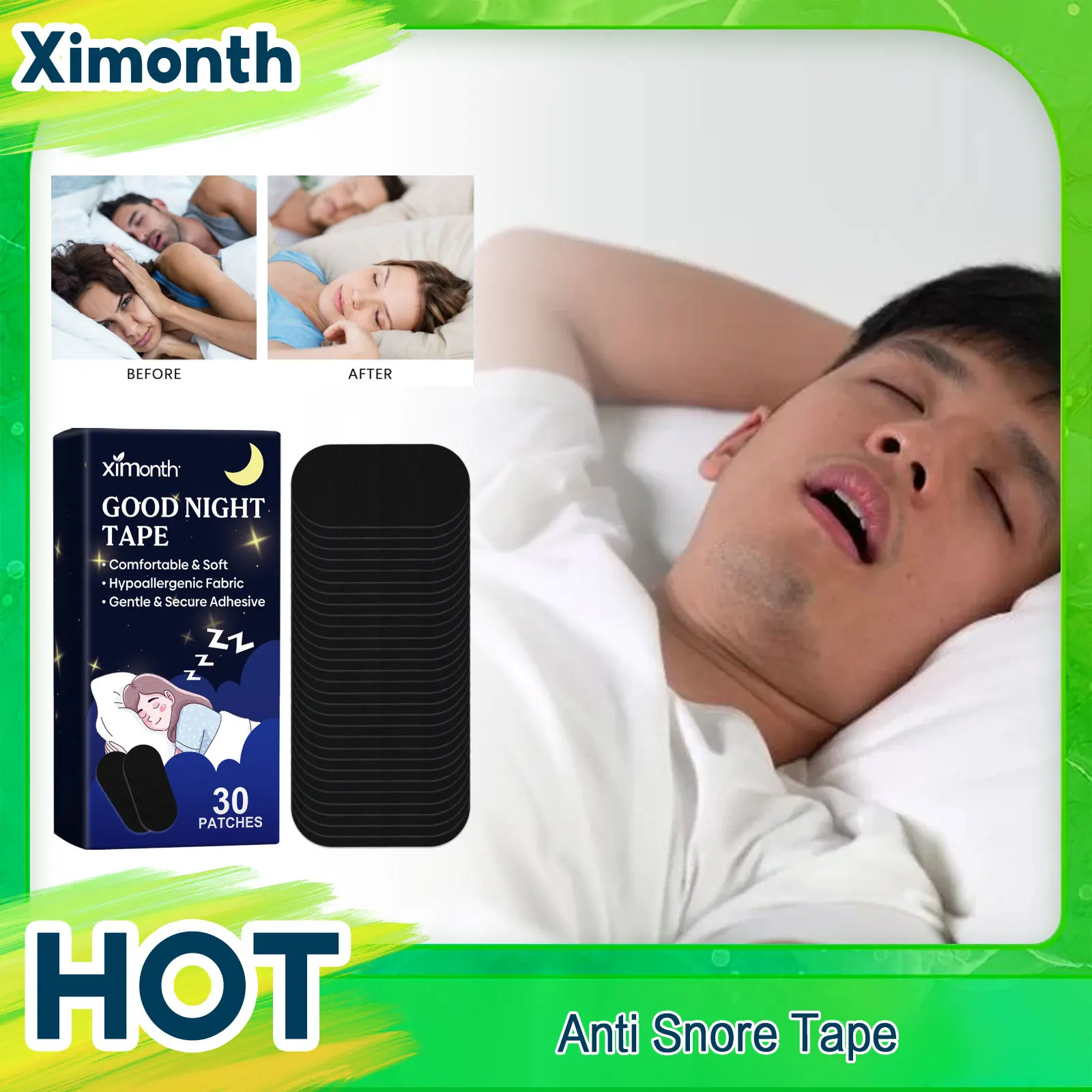 Sleep Mouth Tape For Stop Snoring Anti Apnea Improve Breath Keep Mouth Close Promote Nighttime Sleeping Prevent Snore Sticker
Sleep Mouth Tape For Stop Snoring Anti Apnea Improve Breath Keep Mouth Close Promote Nighttime Sleeping Prevent Snore Sticker