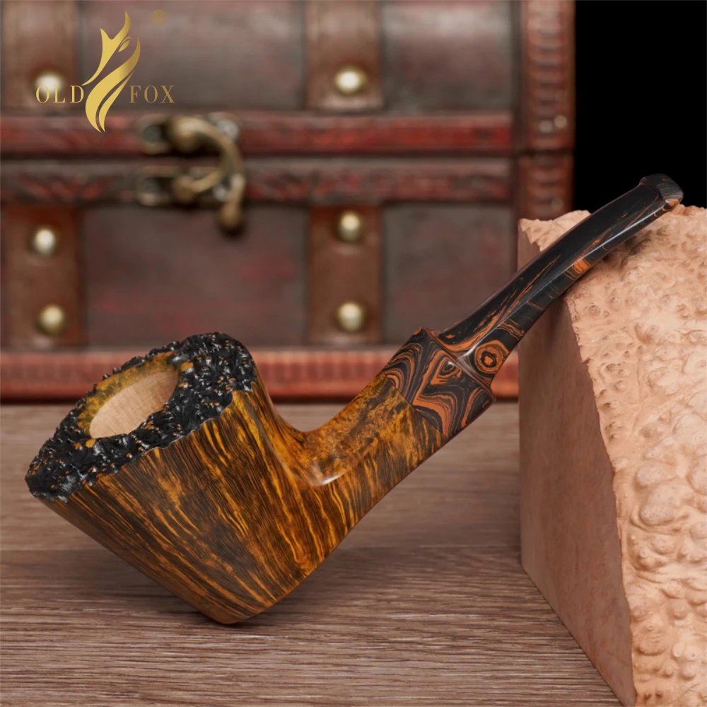 OLD FOX Gold Contrast Smooth Finish Hand Carved Briar Pipe With Cumberland Mouthpiece Handmade Tobacco Smoking Pipe For Men
OLD FOX Gold Contrast Smooth Finish Hand Carved Briar Pipe With Cumberland Mouthpiece Handmade Tobacco Smoking Pipe For Men