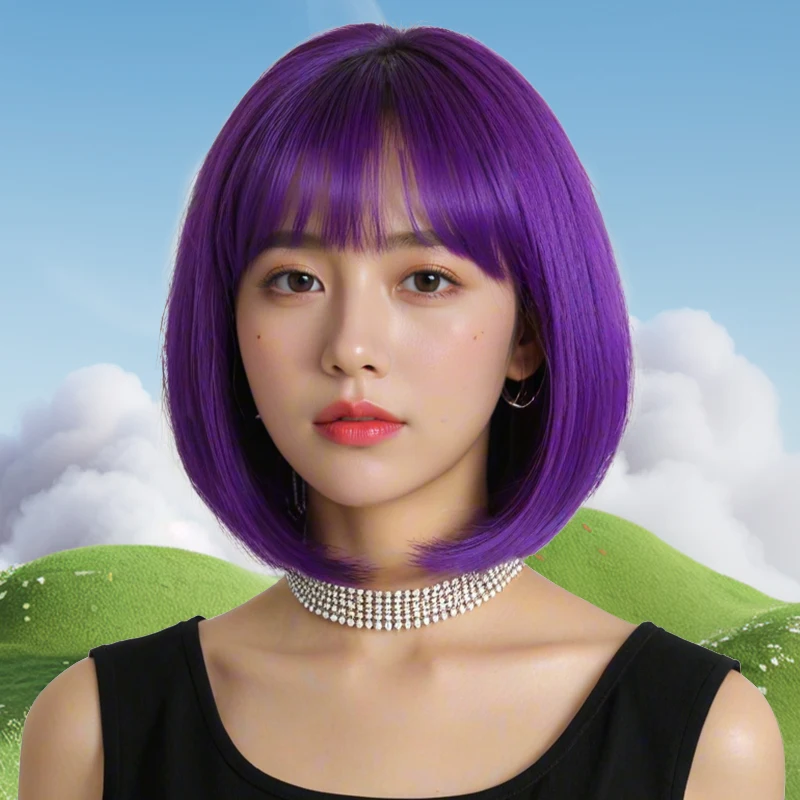 12 inch deep purple ladies wig, high temperature silk synthetic, natural and smooth, suitable for all women to wear.
12 inch deep purple ladies wig, high temperature silk synthetic, natural and smooth, suitable for all women to wear.