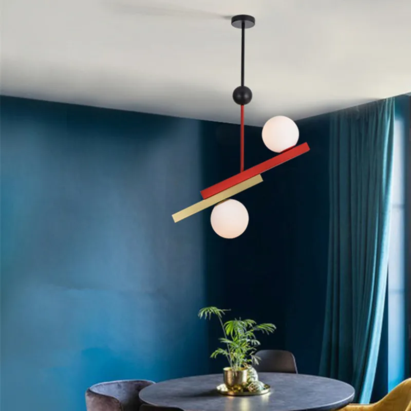 Nordic glass ball pendant light LED art Creative red pendant lamp Design color Hanging Lamp Indoor restaurant decoration light
Nordic glass ball pendant light LED art Creative red pendant lamp Design color Hanging Lamp Indoor restaurant decoration light