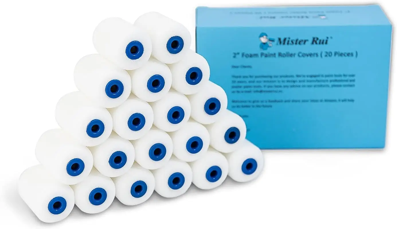 2 Inch Foam Paint Roller Refills 20 Pack, Mini Sponge Roller Covers for Small Areas with Water and Oil Based Paints
2 Inch Foam Paint Roller Refills 20 Pack, Mini Sponge Roller Covers for Small Areas with Water and Oil Based Paints