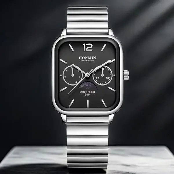 Top Brand Luxury Watches For Man Fashion Simple Square Men's Watch Sun Moon Star Dial Multi-Functional Chronograph Clock Reloj
Top Brand Luxury Watches For Man Fashion Simple Square Men's Watch Sun Moon Star Dial Multi-Functional Chronograph Clock Reloj