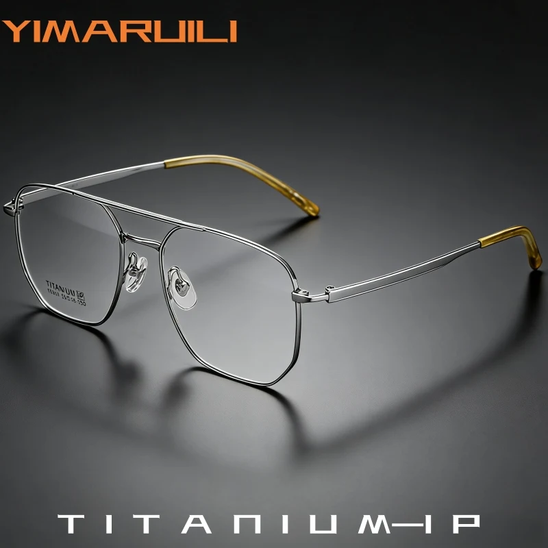 YIMARUILI Fashion Trend Men's Pilot Glasses High Quality Pure Titanium Ultra Light Flexible Double Beam Retro Eyeglasses Frame
YIMARUILI Fashion Trend Men's Pilot Glasses High Quality Pure Titanium Ultra Light Flexible Double Beam Retro Eyeglasses Frame