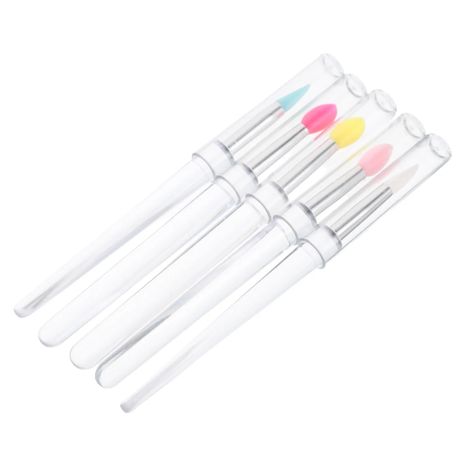 5Pcs Transparent Stem Round Head Brush Smooth Silicone Makeup Wand for Lip Gloss Shadow Cream Blush Convenient Beauty Accessory
5Pcs Transparent Stem Round Head Brush Smooth Silicone Makeup Wand for Lip Gloss Shadow Cream Blush Convenient Beauty Accessory
