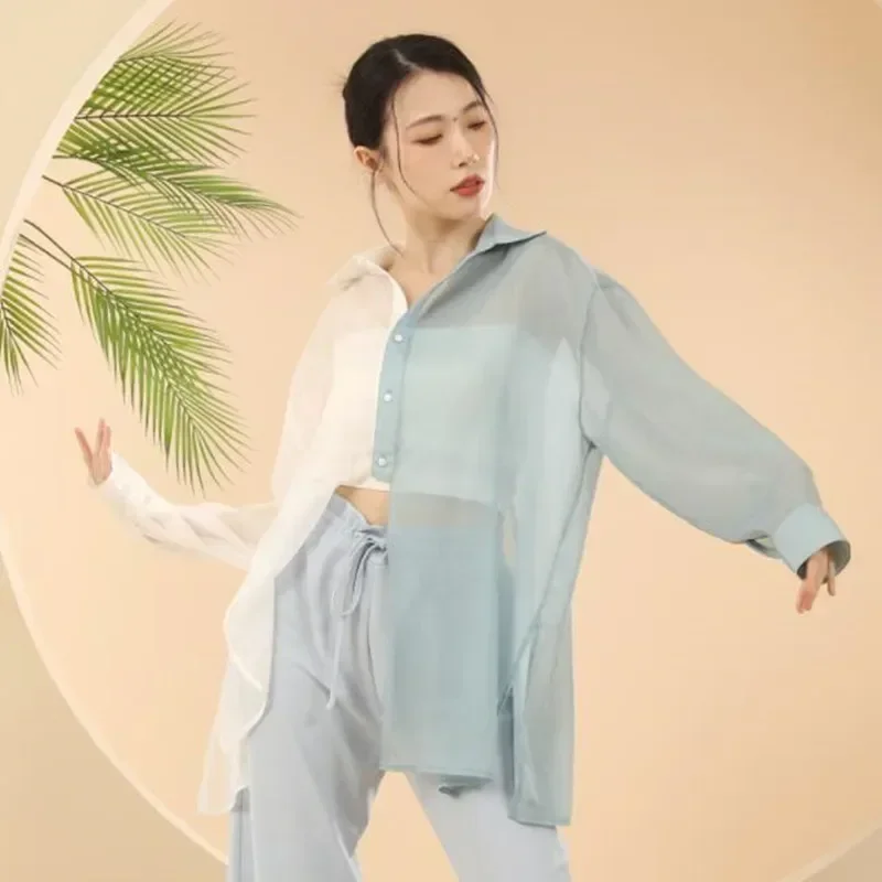 Loose Chiffon Shirt Classical Ballet Top Contrast Color Contemporary Dance Costumes Sexy Back Split Body Rhyme Adults Summer New
Loose Chiffon Shirt Classical Ballet Top Contrast Color Contemporary Dance Costumes Sexy Back Split Body Rhyme Adults Summer New